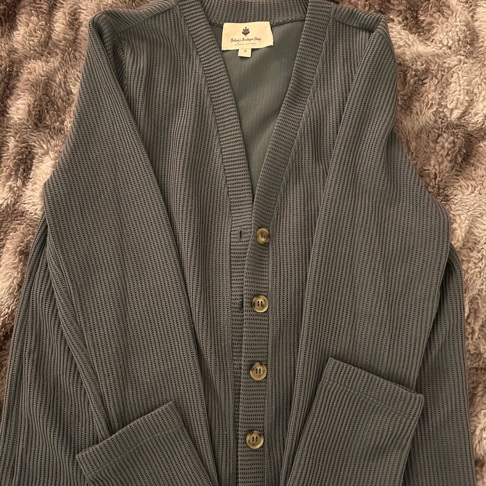 Ralph Lauren Charcoal Button-Up Cardigan